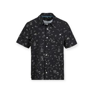 AVID ☻︎ Performance Short Sleeve UPF 50 Fishing Shirt ☻︎ Black ☻︎ Skulls ☻︎ 2XL